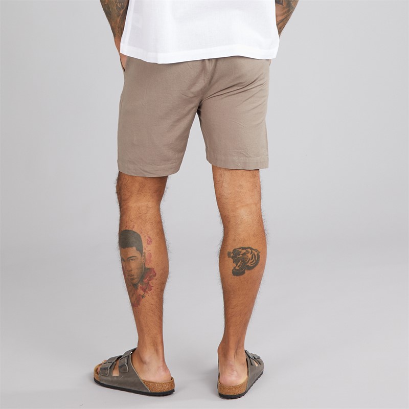 Avant Garde Mens Rustic Linen Shorts Mink