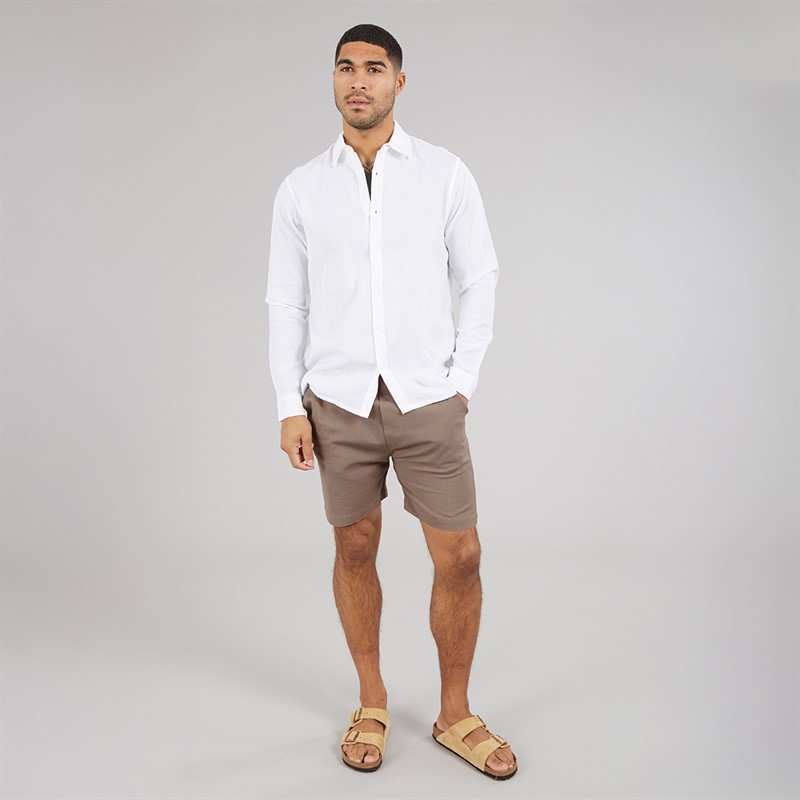 Avant Garde Mens Knight Linen Shorts Mink