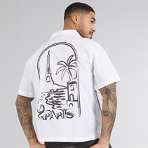 Avant Garde Mens Sketch Linen Shirt White