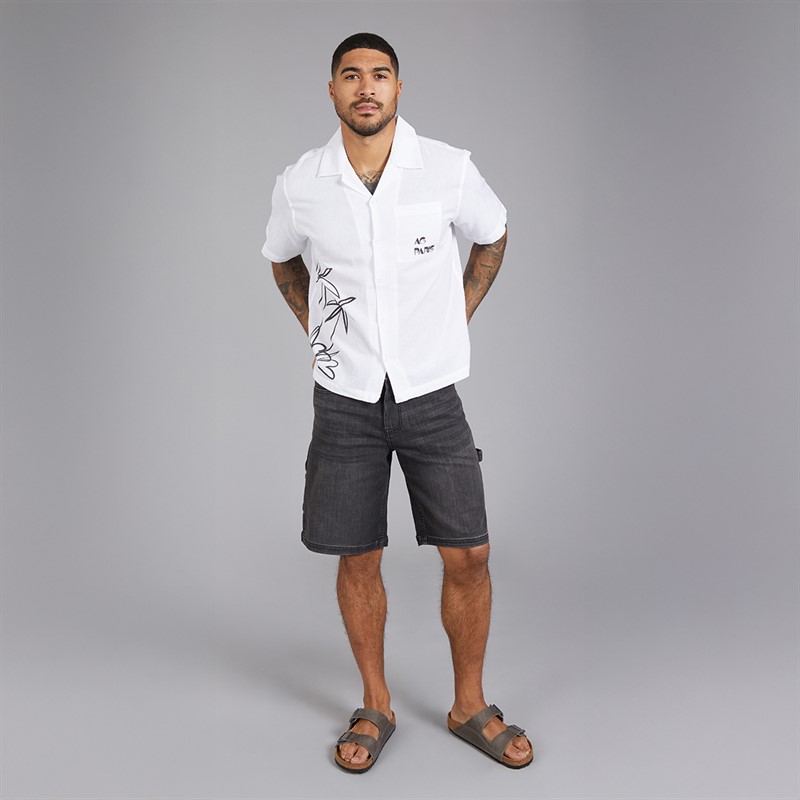 Avant Garde Mens Sketch Linen Shirt White