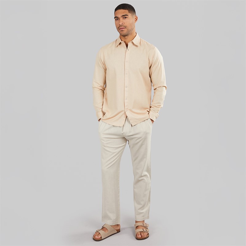 Avant Garde Mens Rustic Linen Shirt Ecru