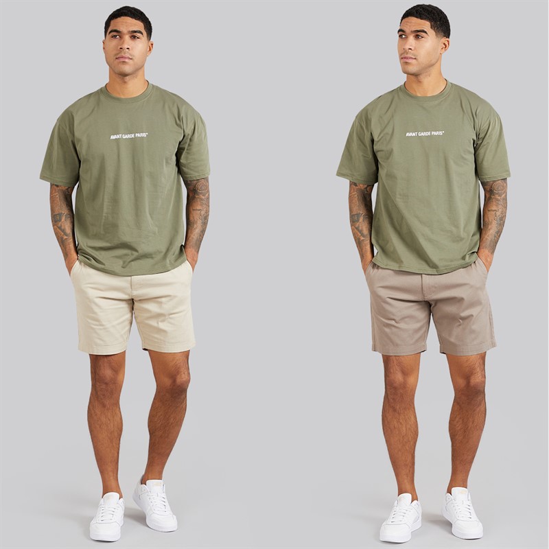 Avant Garde Mens Allard Two Pack Chino Shorts Mink/Stone