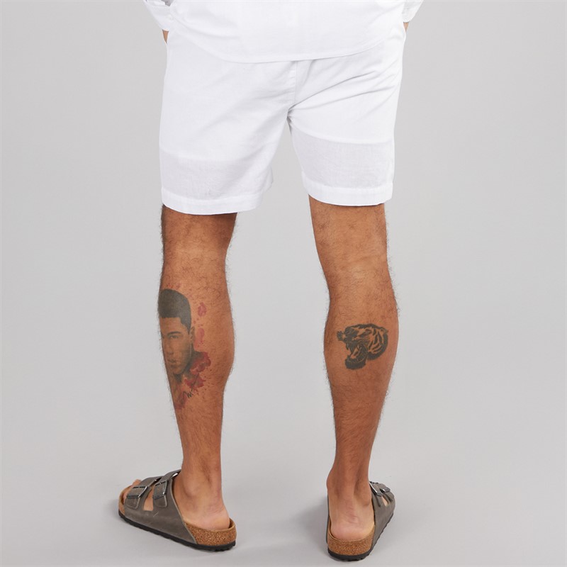 Avant Garde Mens Knight Linen Shorts White