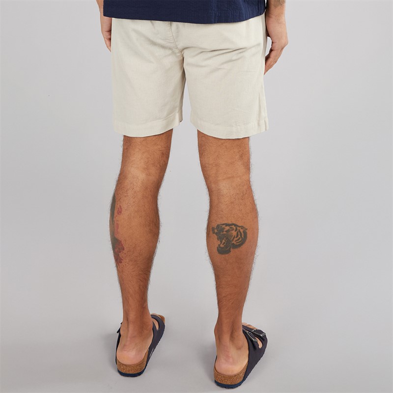 Avant Garde Mens Rustic Linen Shorts Ecru