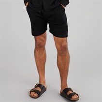 Avant Garde Mens Rustic Linen Shorts Black