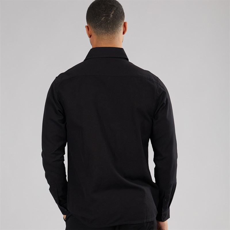 Avant Garde Mens Rustic Linen Shirt Black