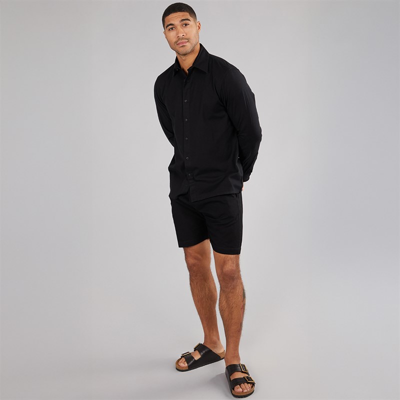 Avant Garde Mens Rustic Linen Shirt Black