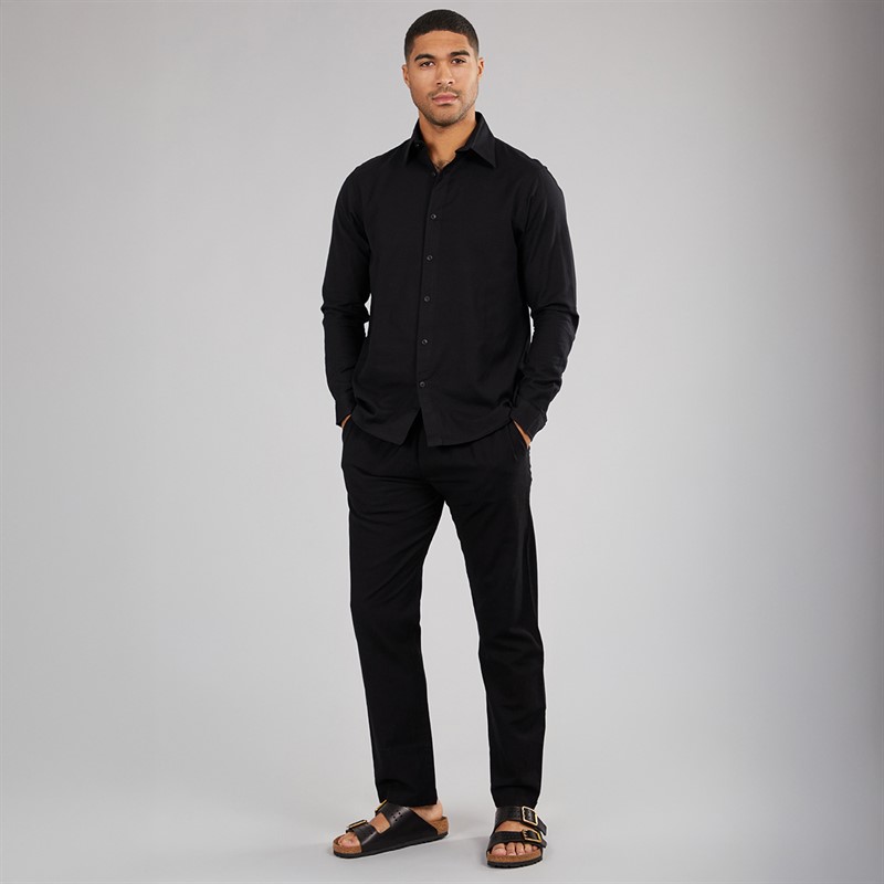 Avant Garde Mens Alberto Linen Trousers Black