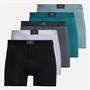 Avant Garde Mens Leaf Five Pack Boxer Shorts Black/Charcoal/White/Jade Green/Sage