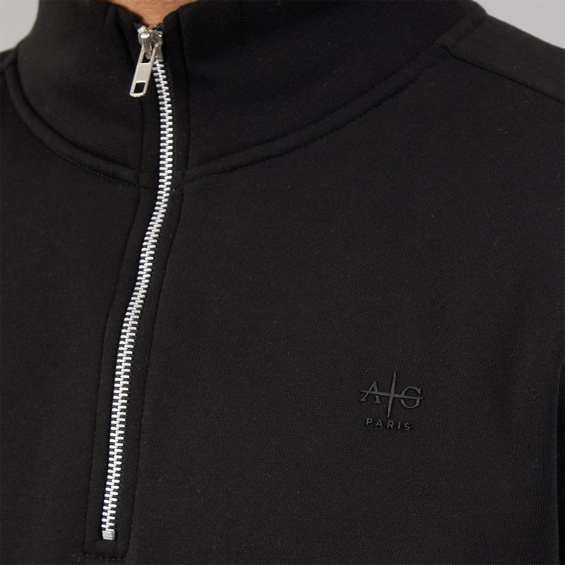 Avant Garde Mens Vespa 1/4 Zip Sweatshirt Black