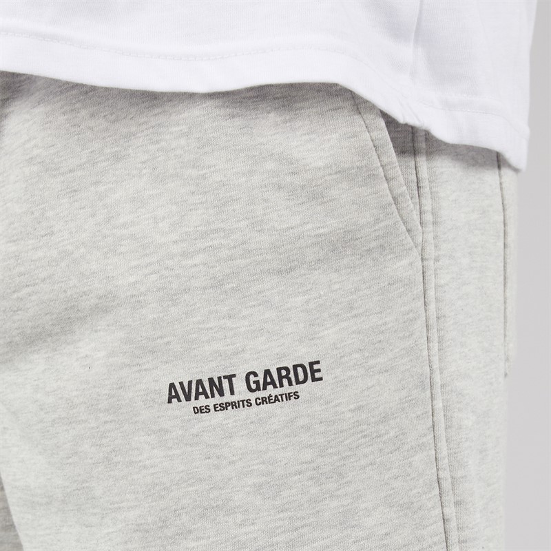 Avant Garde Mens Straight Leg Shorts Light Grey Marl