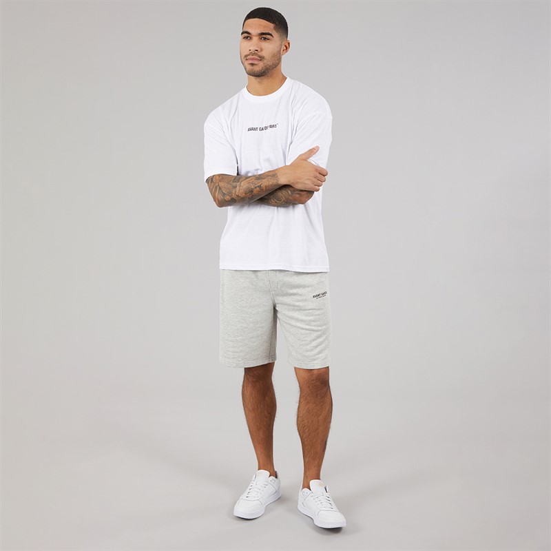 Avant Garde Mens Straight Leg Shorts Light Grey Marl