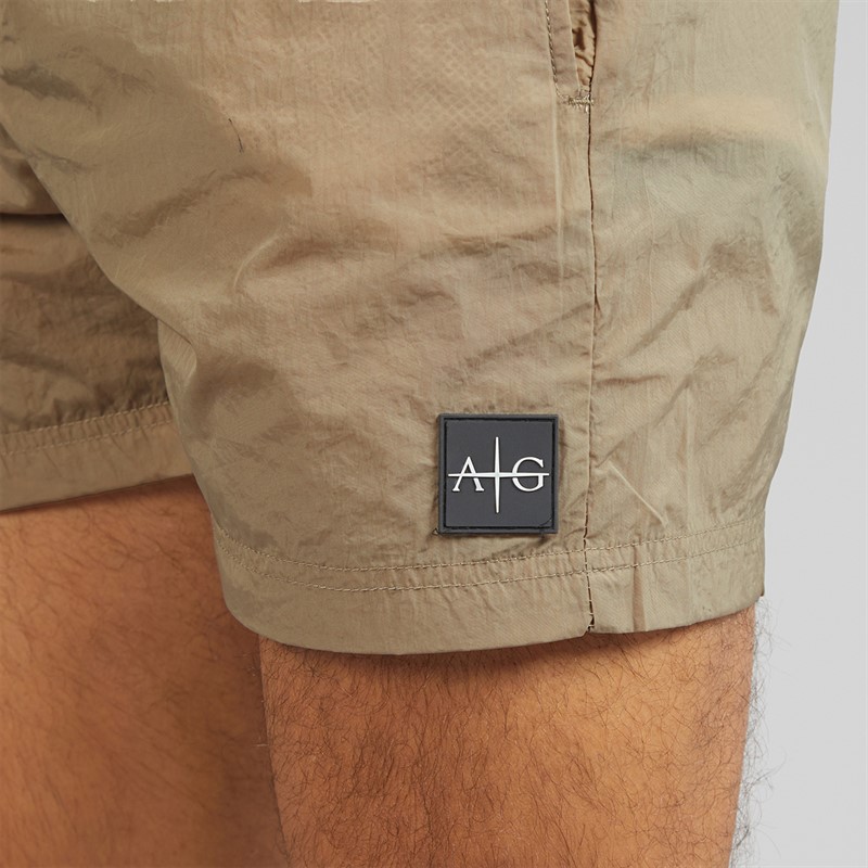 Avant Garde Mens Farris Crinkle Swimshort Beige