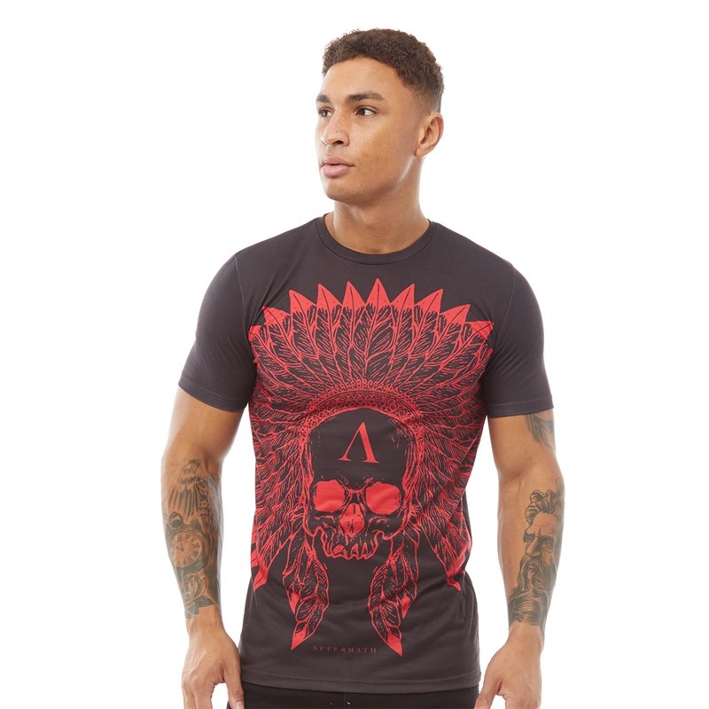 Buy AFTERMATH Mens Chief T-Shirt Black