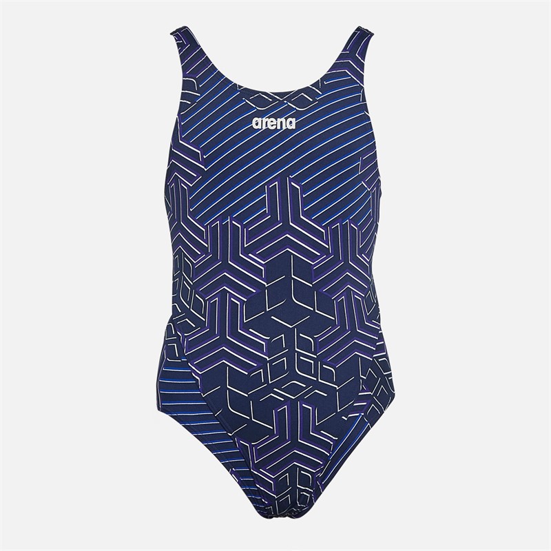 Arena Girls Kikko Pro Back Swimsuit Navy/Multi - Size 28