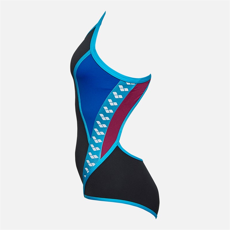 Arena Womens Icons Super Fly Back Panel Swimsuit Black/Blue