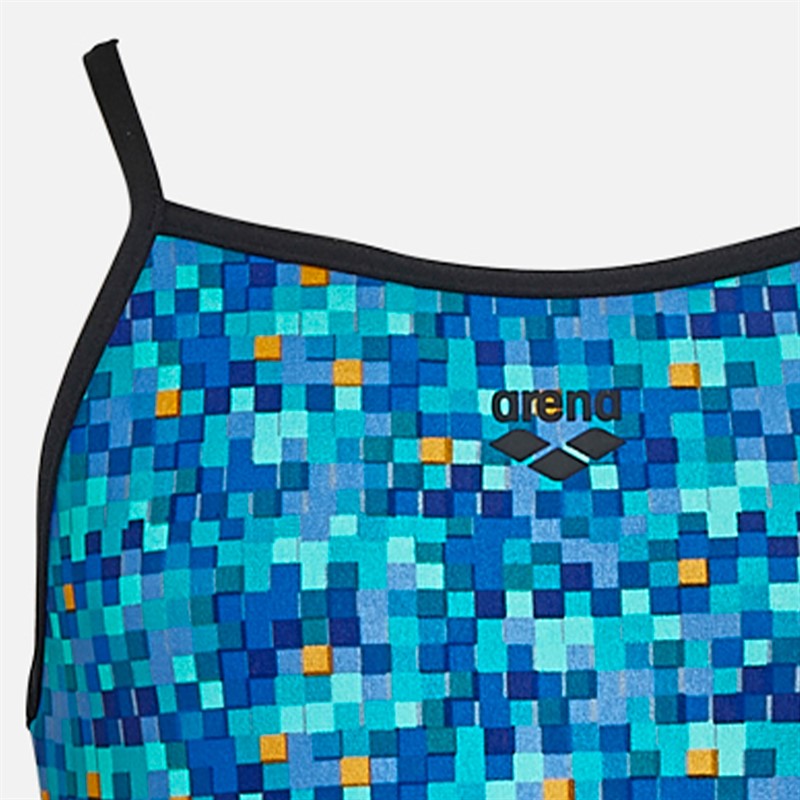 Arena Girls Pool Tiles Lightdrop Back Swimsuit Black/Blue
