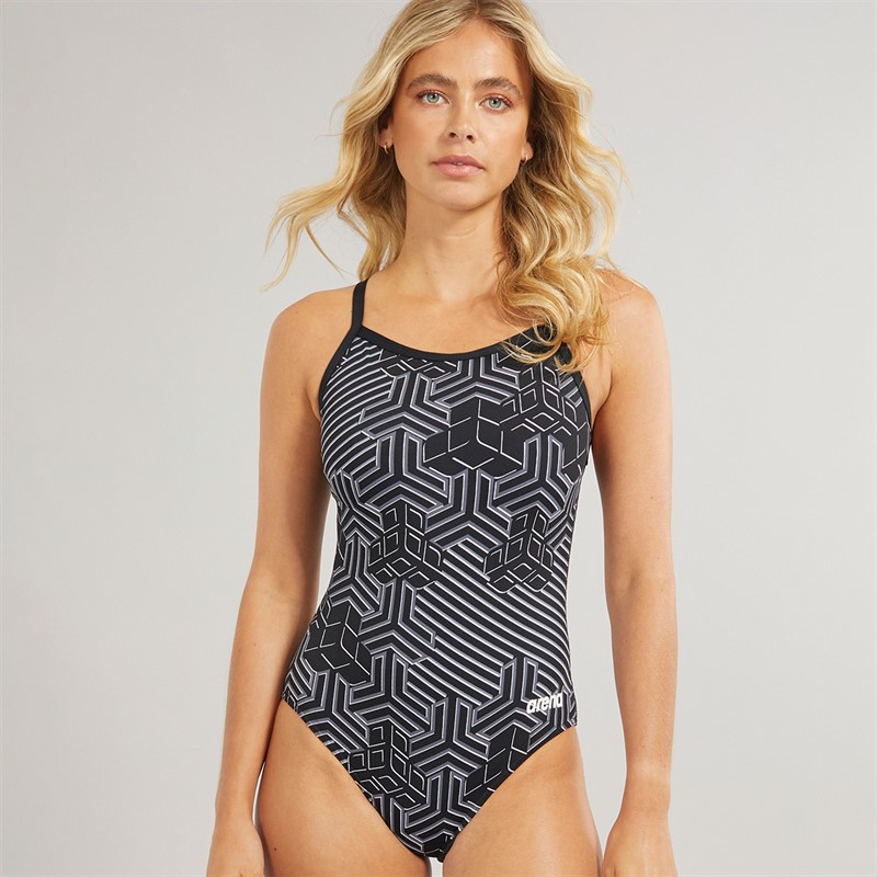 Arena Womens Kikko Lightdrop Back Pro Swimsuit Black/Multi - Size 32