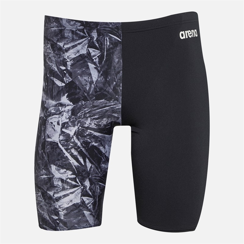 Arena Mens Team Crackle Jammer Swim Shorts Black/Team Black