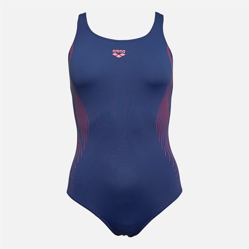 Arena Womens Graphic Pro Back Swimsuit Navy/Rose