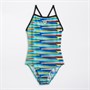 Arena Junior Girls Racing Stripe Swimsuit Multi/Black