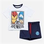 AVENGERS Boys T-Shirt And Shorts Co-Ord White
