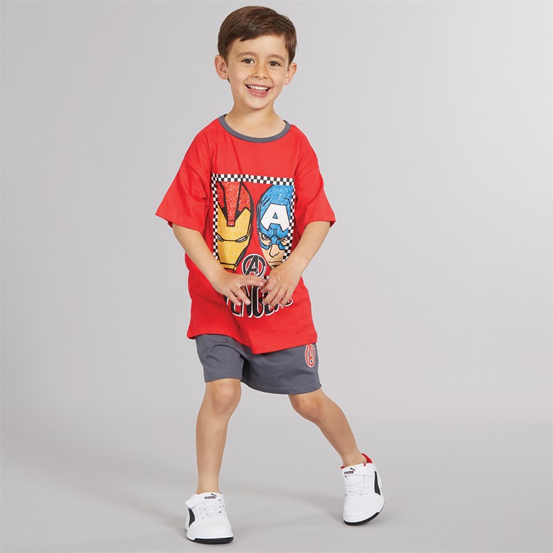 AVENGERS Boys T-Shirt And Shorts Co-Ord Red