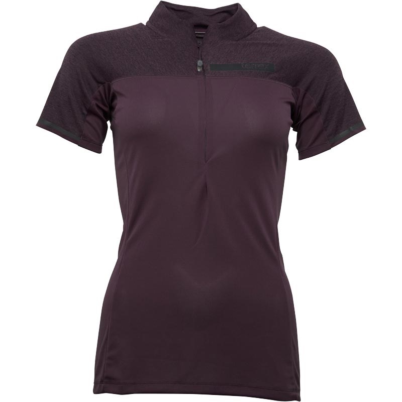 adidas Damen Terrex Climachill 1/2 Zip T-Shirt Lila adidas Damen Terrex Climachill 1/2 Zip T-Shirt Lila