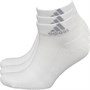 adidas 3 Stripe Performance Cushioned Three Pack Ankle Socks White/White/Light Grey