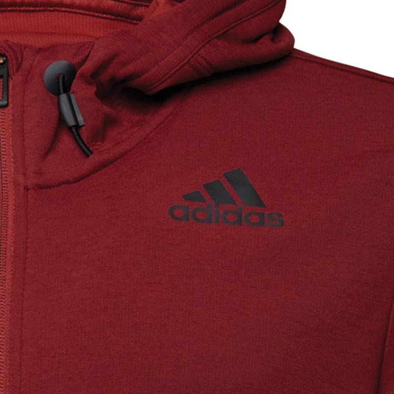 adidas Herren Workout Climacool Kapuzentop Dunkelrot adidas Workout climacool Kapuzenjacke Rot | Oberbekleidung