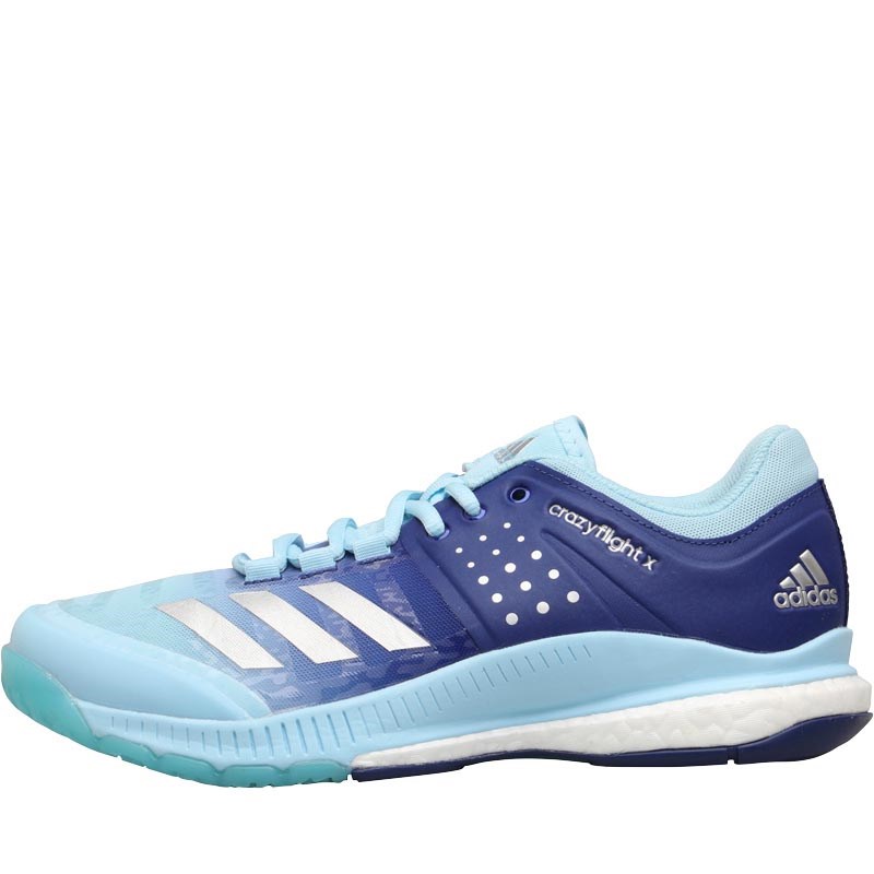 Buy adidas Mens Crazyflight X Volleyball Shoes Ice Blue/Silver Metallic ...