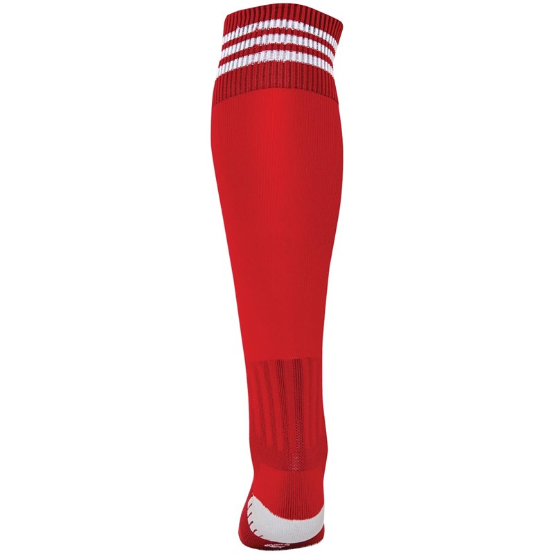 adidas soccer socks white with red stripes