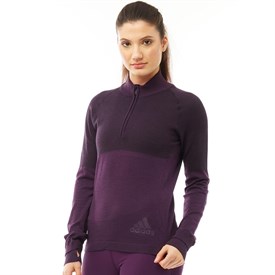 Adidas Dames Climaheat Primeknit Hardloopshirt Paars adidas kopen in de aanbieding