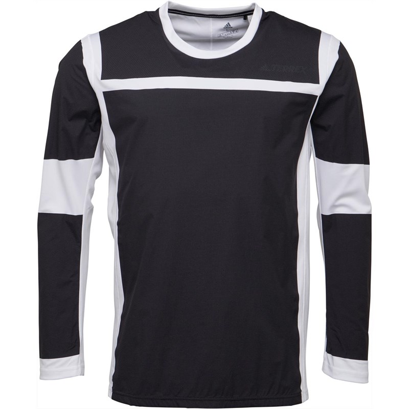 Buy adidas Mens TERREX Agravic Hybrid Long Sleeve T-Shirt White/Black