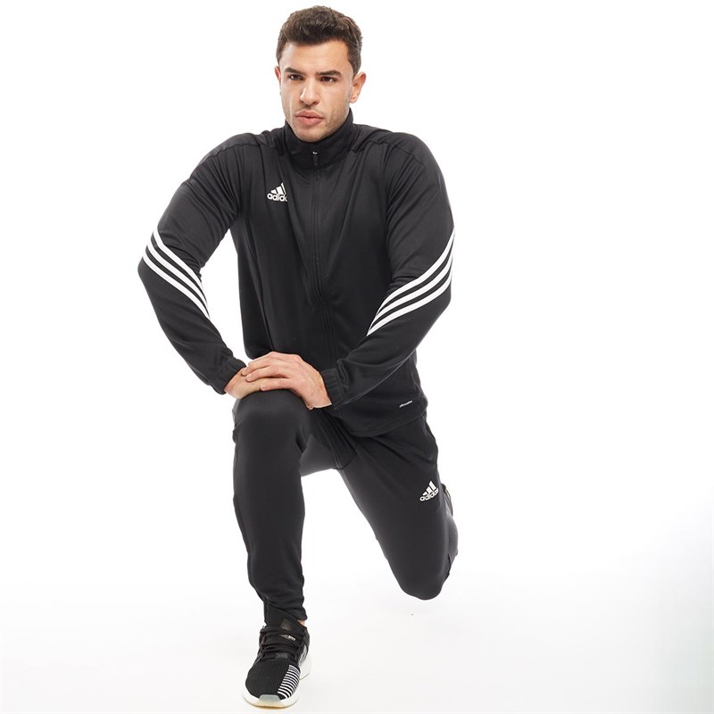 adidas Mens Sereno 14 Training Suit BlackWhite adidas Mens Sereno 14 Training Suit BlackWhite