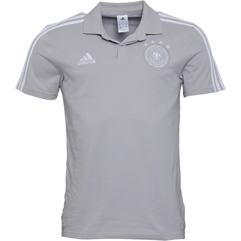 Buy adidas Mens Germany Cotton Polo Grey Two/White