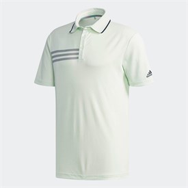 Adidas Heren Golf 3 Stripes Polo Lichtgroen adidas kopen in de aanbieding