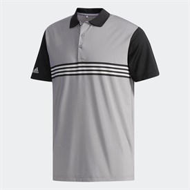 Adidas Heren Golf Ultimate365 3 Stripes Polo Lichtgrijs adidas kopen in de aanbieding