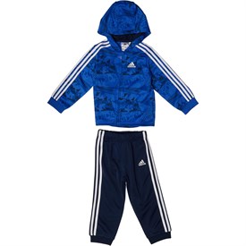Adidas Baby Jongens Shiny Joggingpak Blauw adidas kopen in de aanbieding