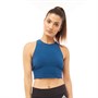adidas Womens Warp Knit Seamless Crop Top Legend Marine