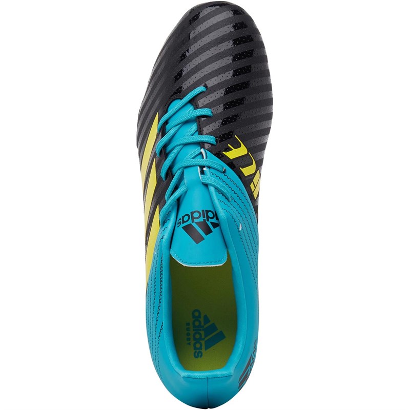 Buy adidas Mens Malice Soft Ground Rugby Boots Core Black/Shock Yellow/Hi-Res Aqua