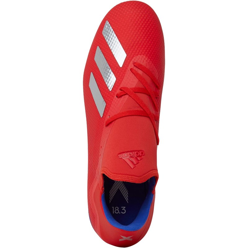 Buy adidas Mens X 18.3 FG Firm Ground Football Boots Active Red Silver Metallic Bold Blue