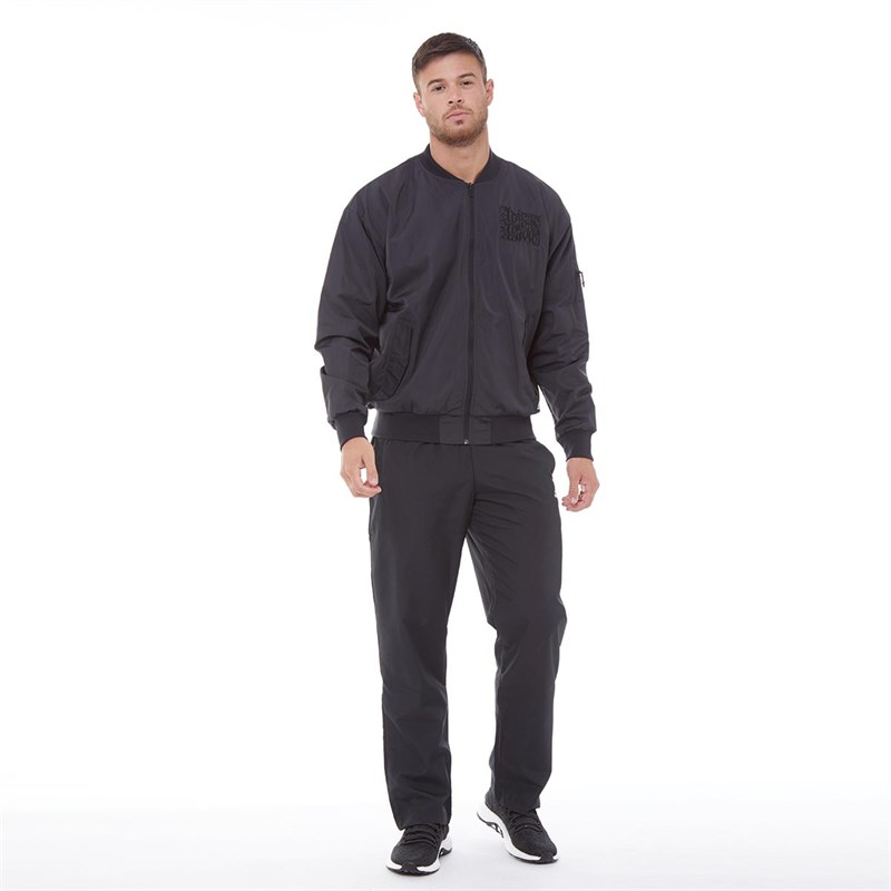 adidas bomber jacket mens black