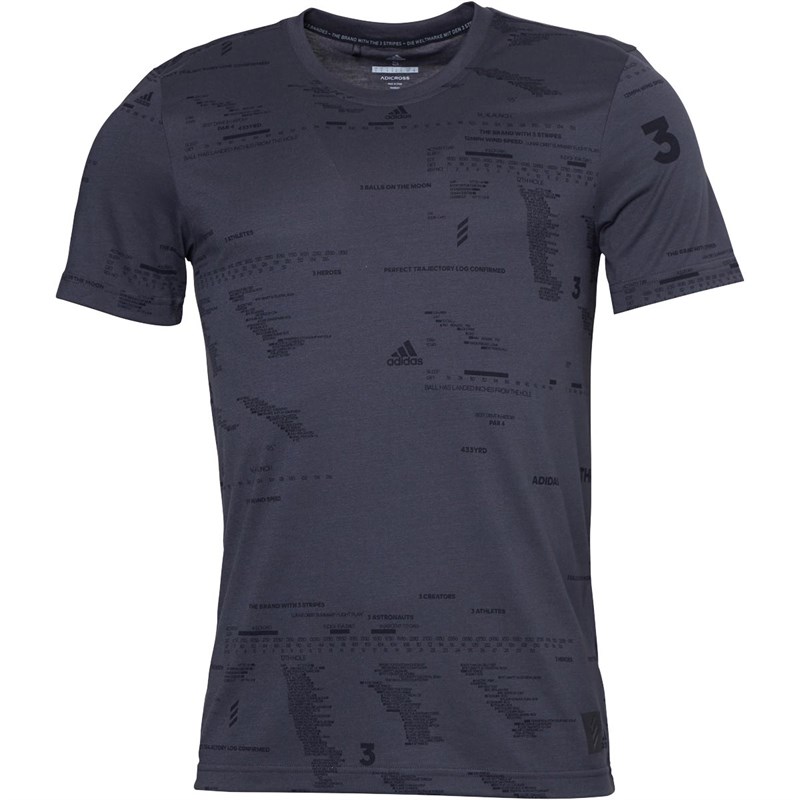 Buy adidas Mens adicross Allover Graphic Golf T-Shirt Carbon