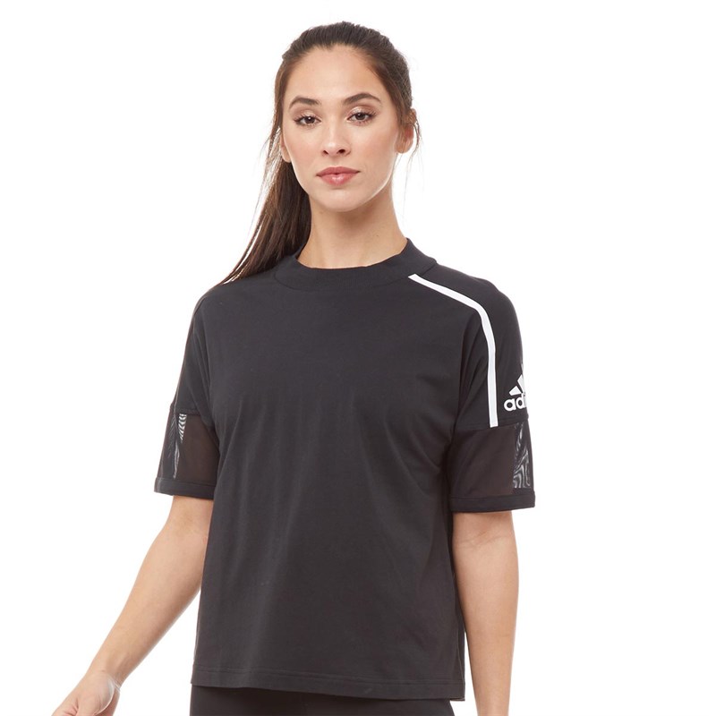 adidas black and white shirt womens