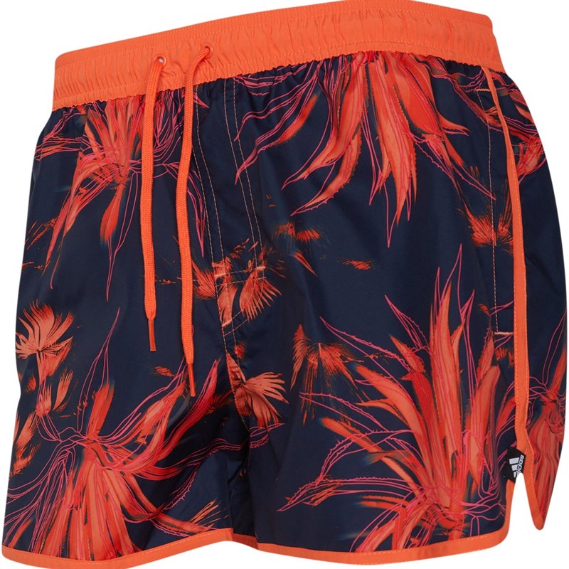 Buy adidas Mens All Over Print Split Swim Shorts Legend Ink/Active Orange