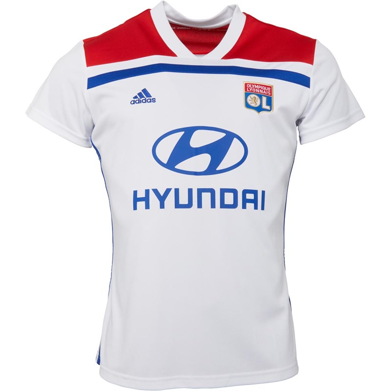 Buy adidas Womens OL Lyon Home Jersey White/Collegiate Red