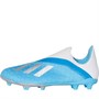 adidas Junior X 19.3 Laceless FG Firm Ground Football Boots Bright Cyan/Silver Metallic/Shock Pink