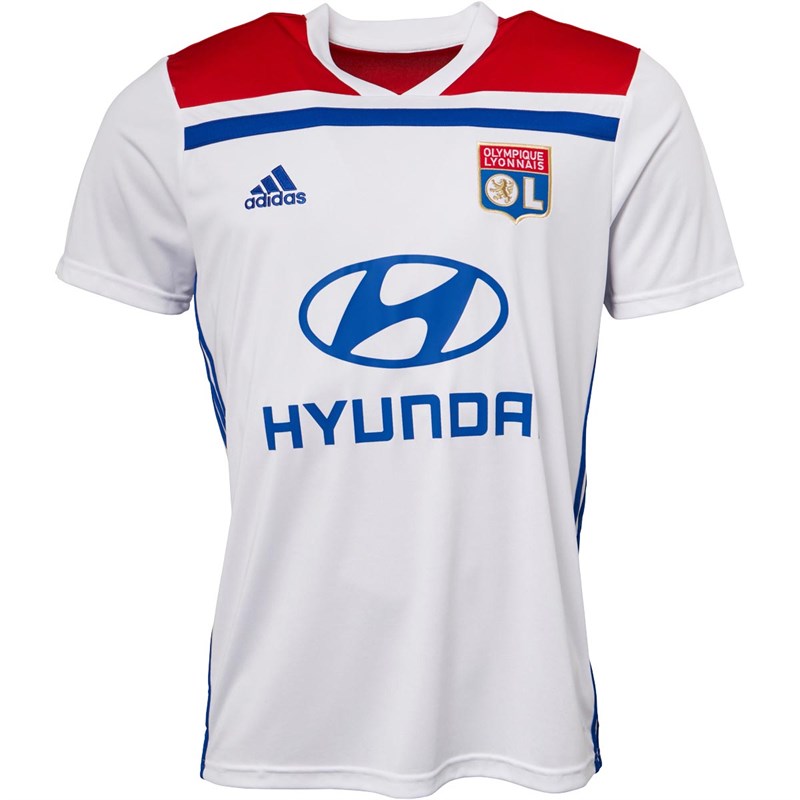 Buy adidas Mens OL Olympique Lyonnais Home Jersey White/Collegiate Red