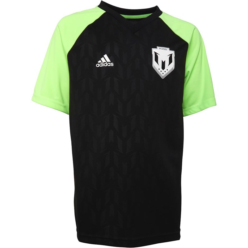 Buy adidas Junior Boys Messi Icon Jersey Black/Signal Green